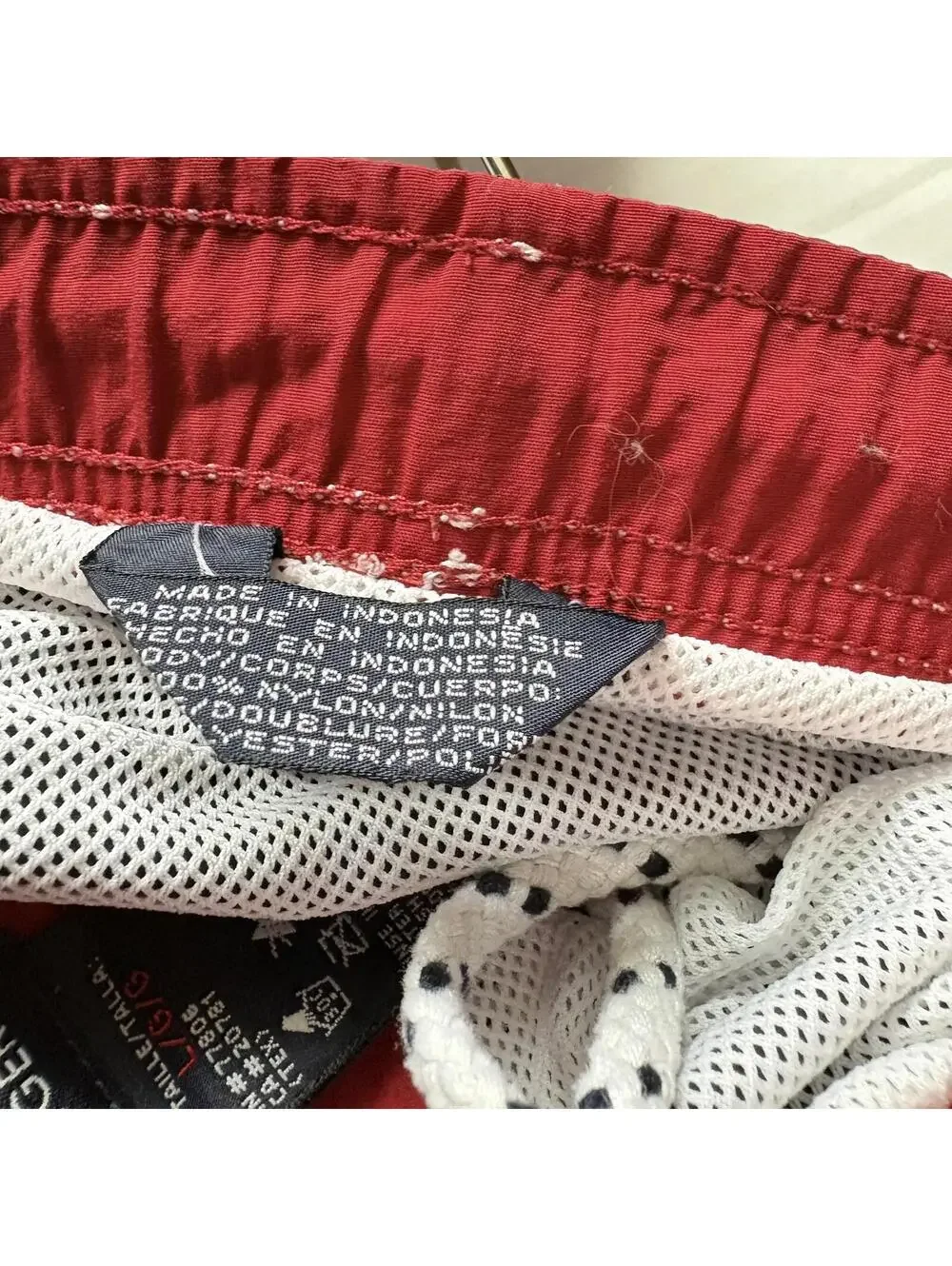 Tommy Hilfiger Men's Lined Board Shorts Swim Trunks Large L Blue Red White